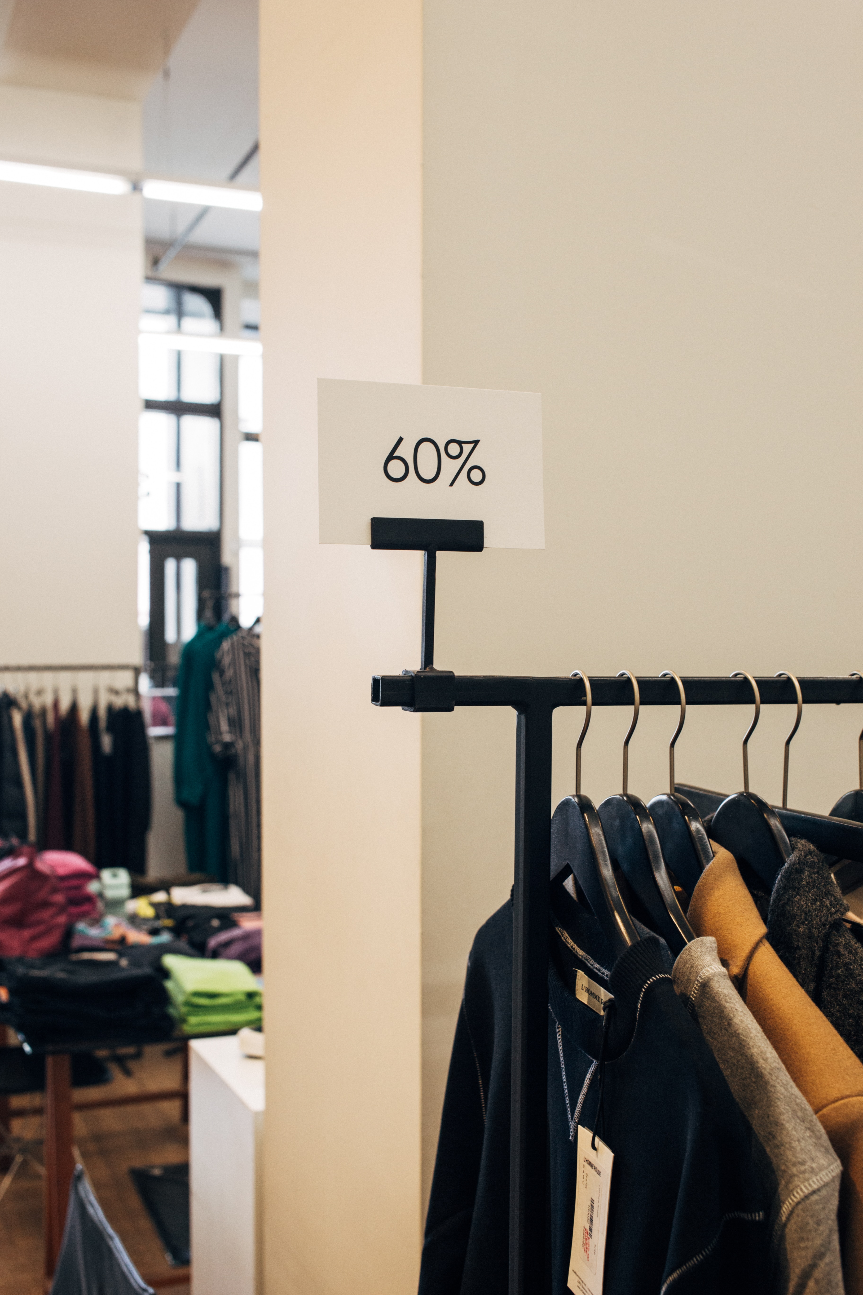 Sale Sign on Rack